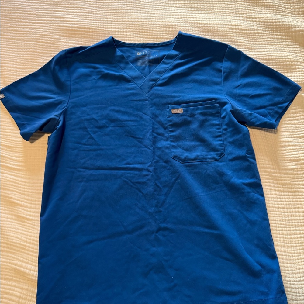 Figs Men's Blue Scrub Top